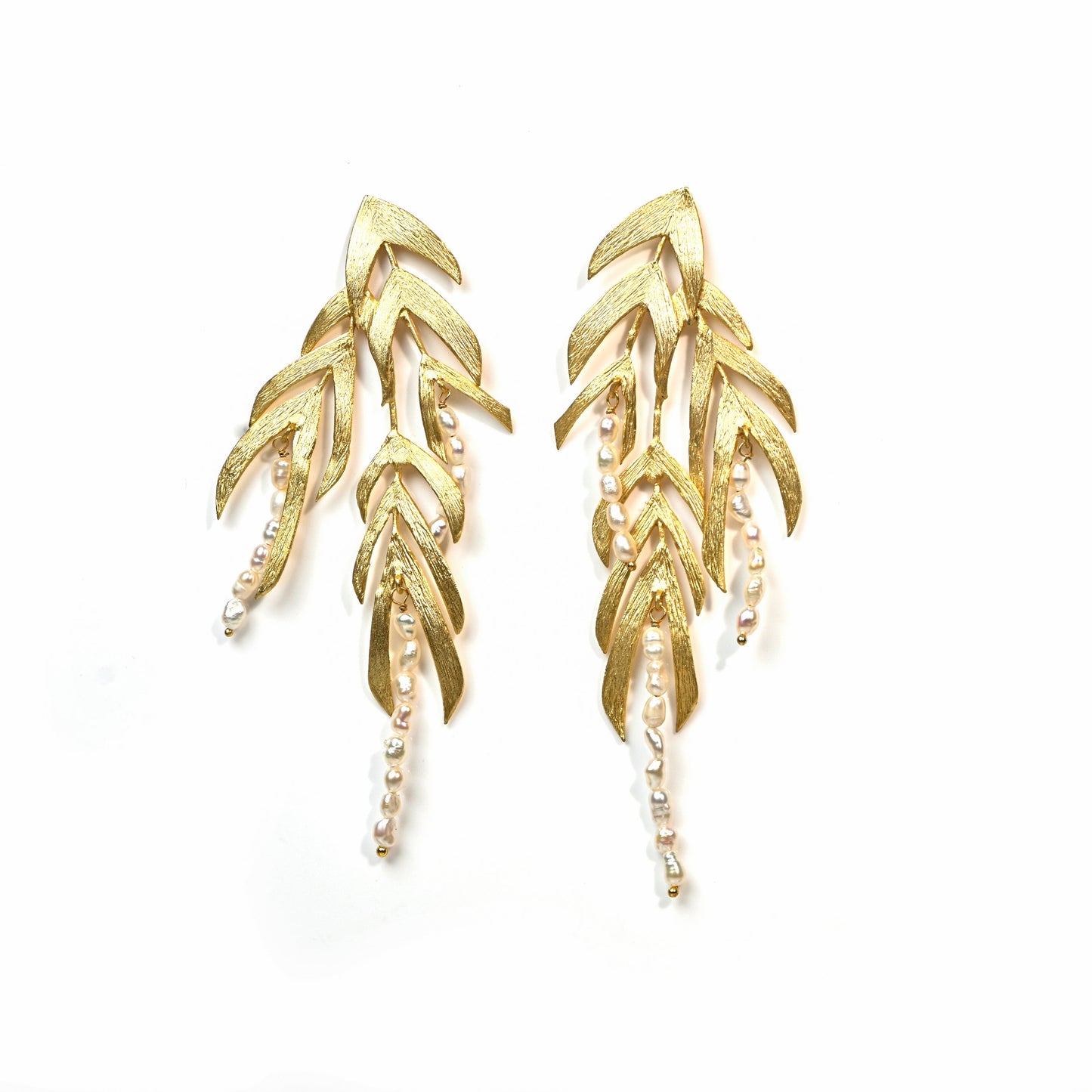 Willow (Rice Pearl) Statement Earrings