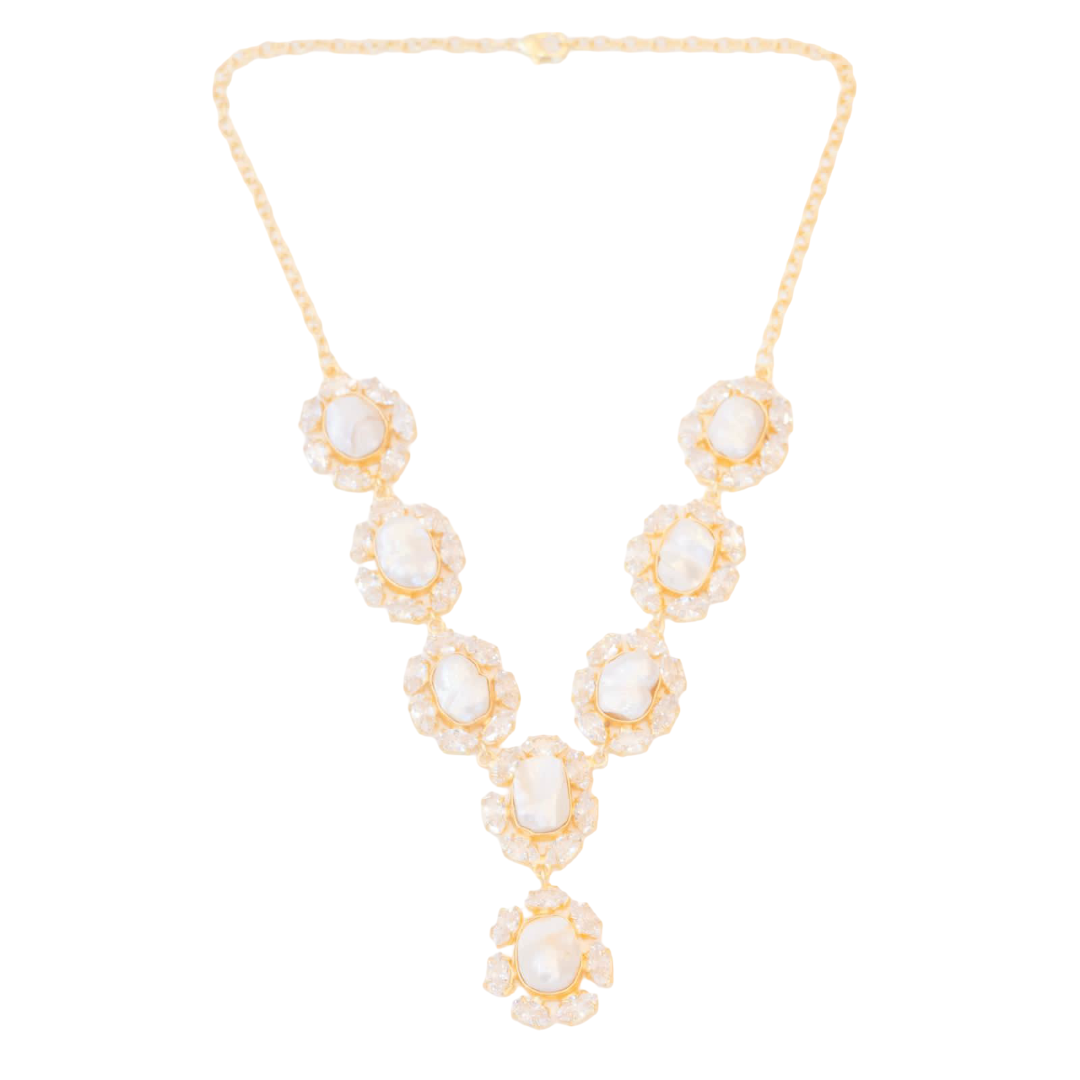 Nora Necklace (Baroque Pearl & CZ)