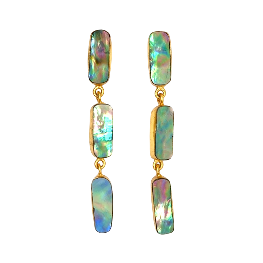 Charlotte - 3 Tier (Abalone Shell) Statement Earrings