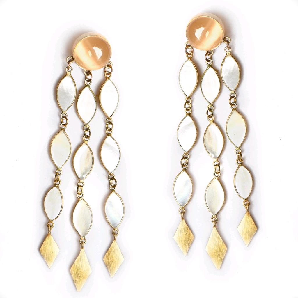 Layla (Mother of Pearl) Statement Earrings