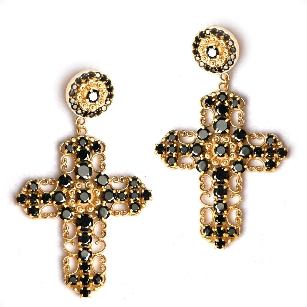 Madonna (Black CZ) Statement Earrings