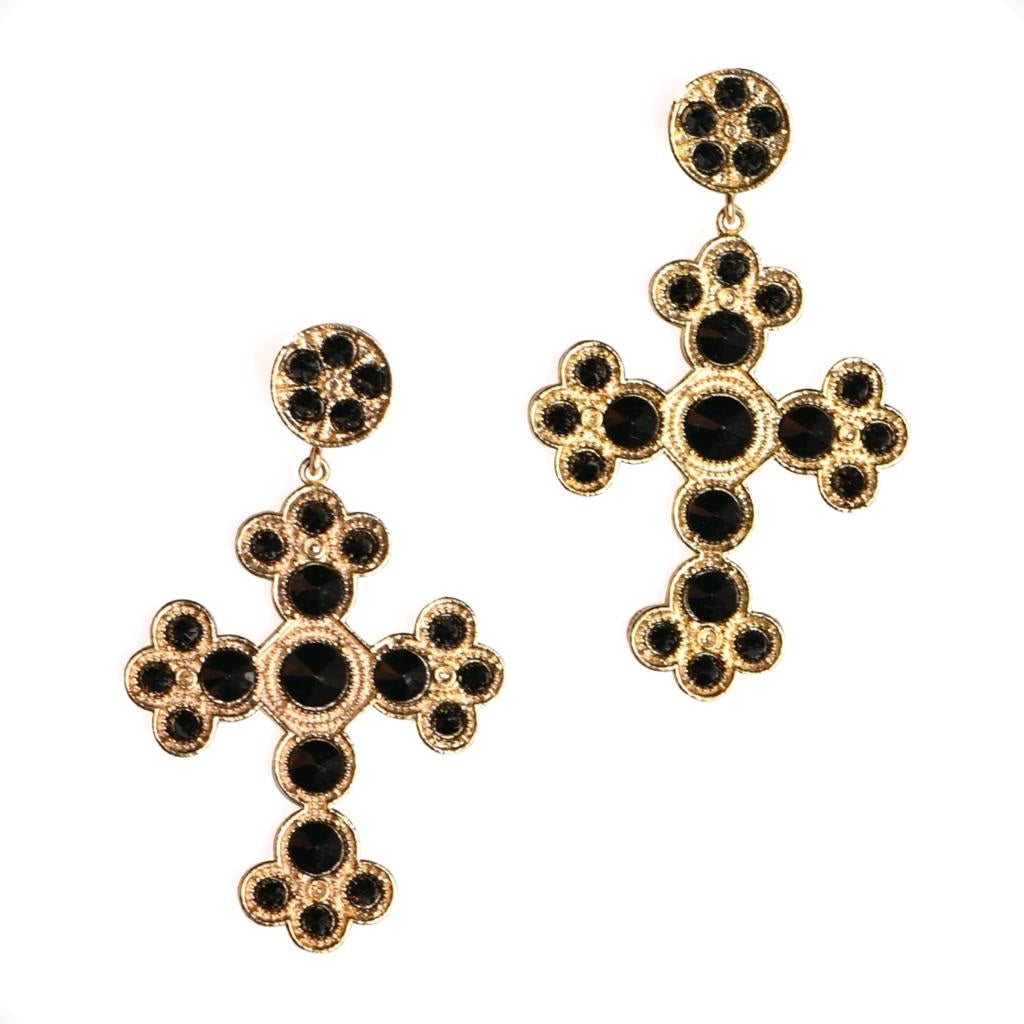 Valentina (Black CZ) Statement Earrings
