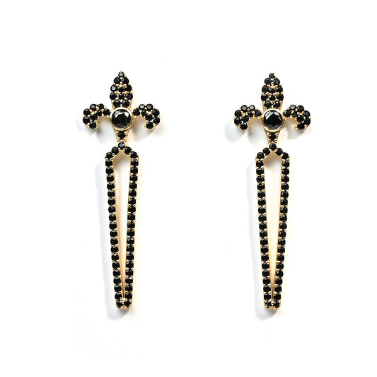 Jacq (Black CZ) Statement Earrings