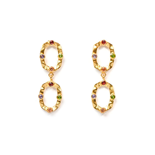Sasha 2 Tier Earrings (Hydro Quartz) Statement Earrings