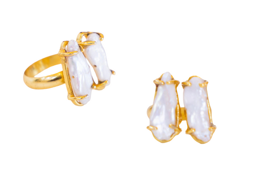 Double Pearl Ring (Claw)