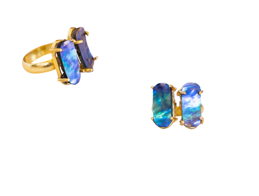 Double Abalone Shell Ring (Claw)