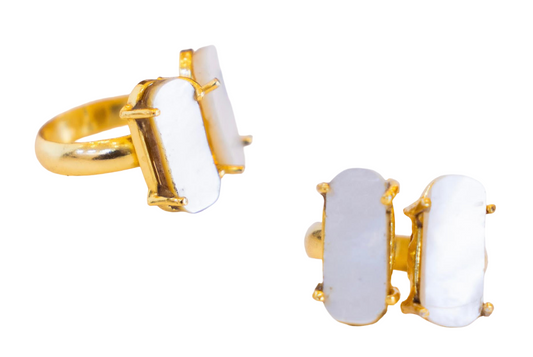 Double Mother of Pearl Ring (Claw)