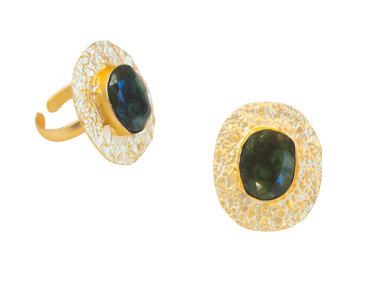 Vida Beaten Ring (Emerald)