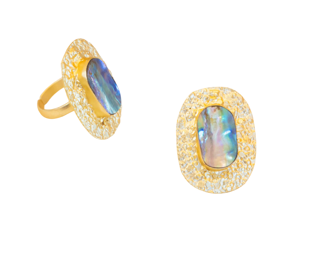Vida Beaten Ring (Abalone Shell)