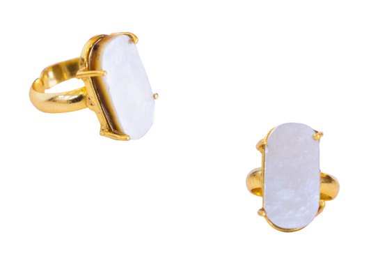 Single Mother of Pearl Large Ring (Claw)
