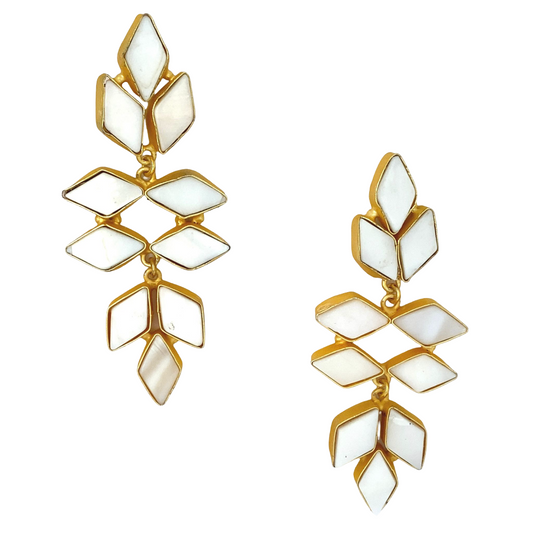 Snowflake (Mother of Pearl) Statement Earrings