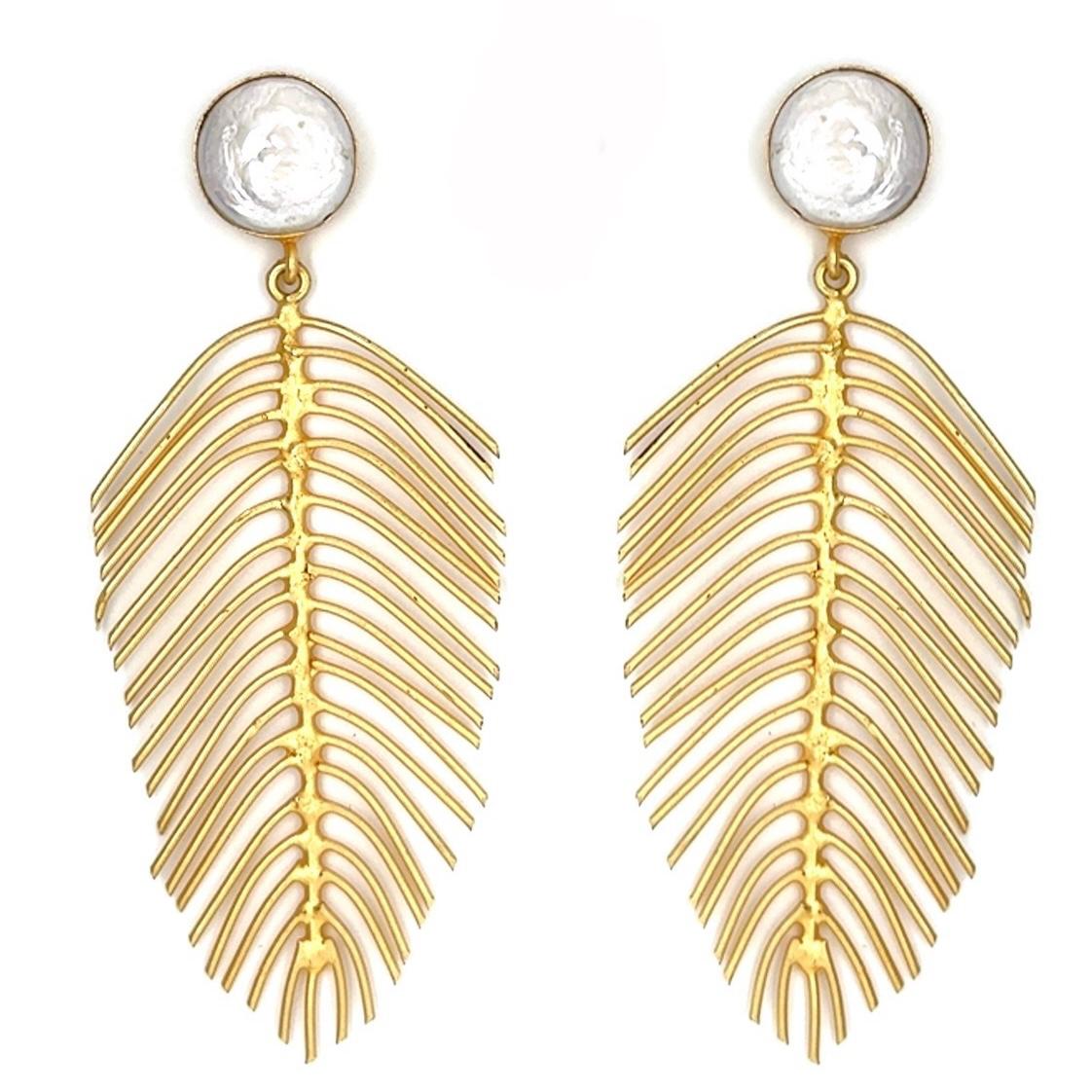 Fern (Coin Pearl) Statement Earrings