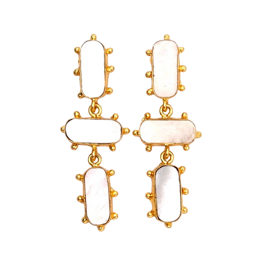 Meghan (Mother of Pearl) Statement Earrings