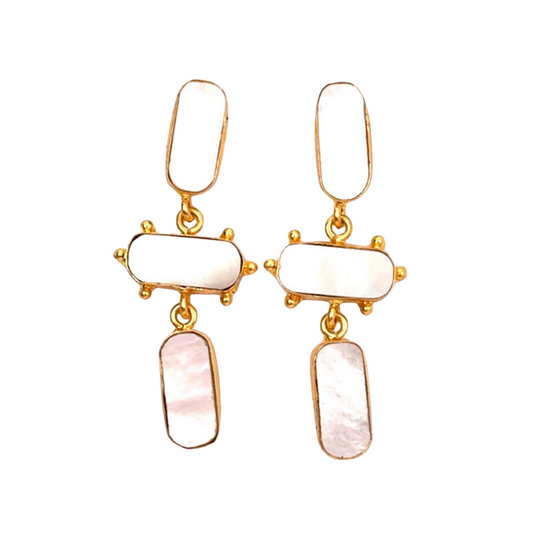 Kate (Mother of Pearl) Statement Earrings