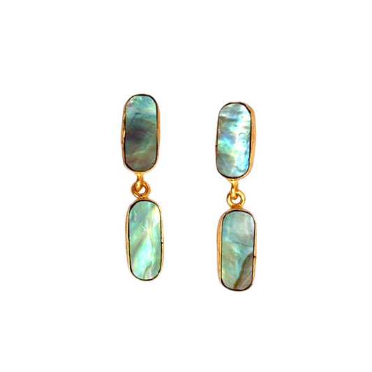 Charlotte - 2 Tier (Abalone Shell) Statement Earrings