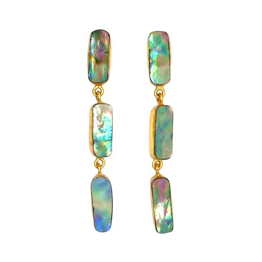 Charlotte - 3 Tier (Abalone Shell) Statement Earrings