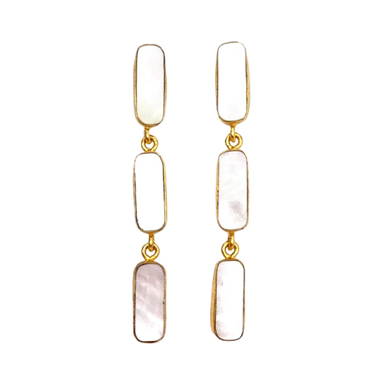 Charlotte - 3 Tier (Mother of Pearl) Statement Earrings