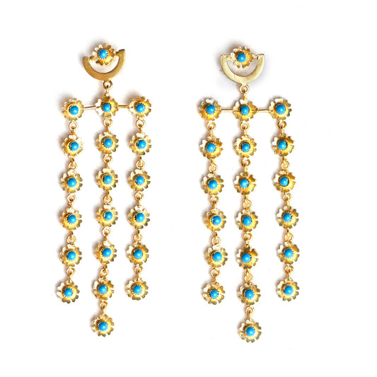 Waterfall (Turquoise) Statement Earrings