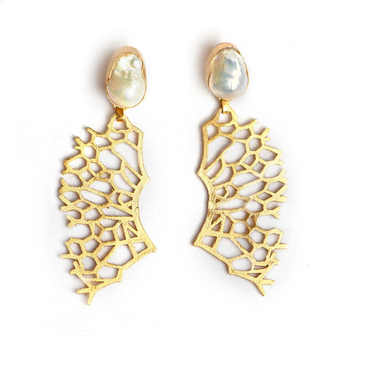 Coral (Baroque Pearl) Statement Earrings