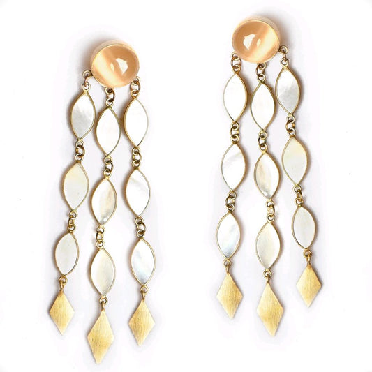 Layla (Mother of Pearl) Statement Earrings