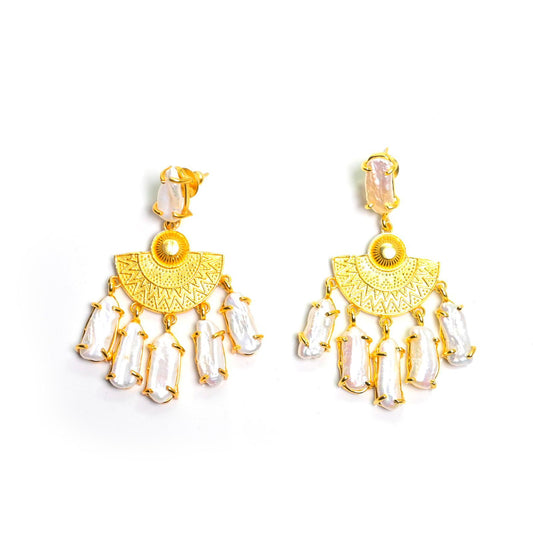 Xena (Baroque Pearl) Statement Earrings