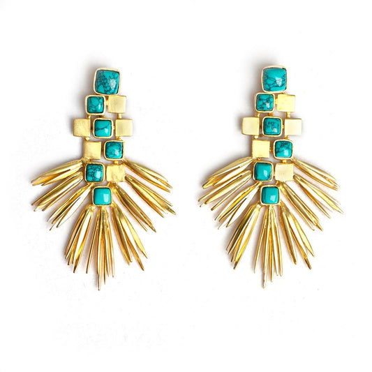 Firecracker (Turquoise) Statement Earrings