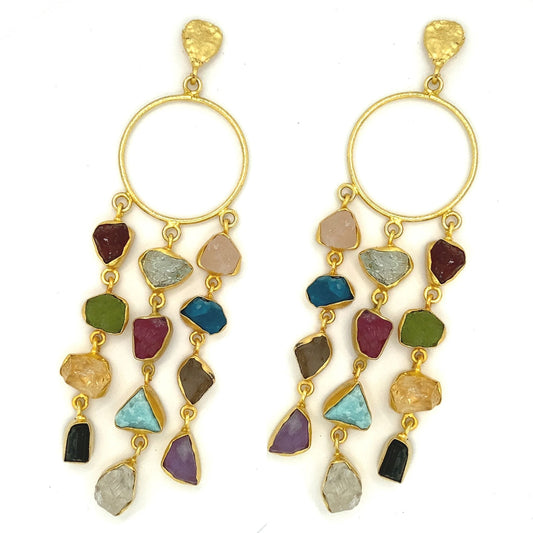 Sia (Mixed Semi-Precious Stone) Statement Earrings