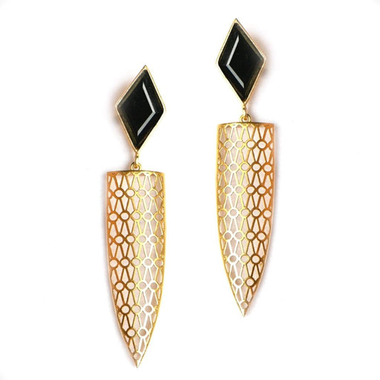 Siri (Black Onyx) Statement Earrings