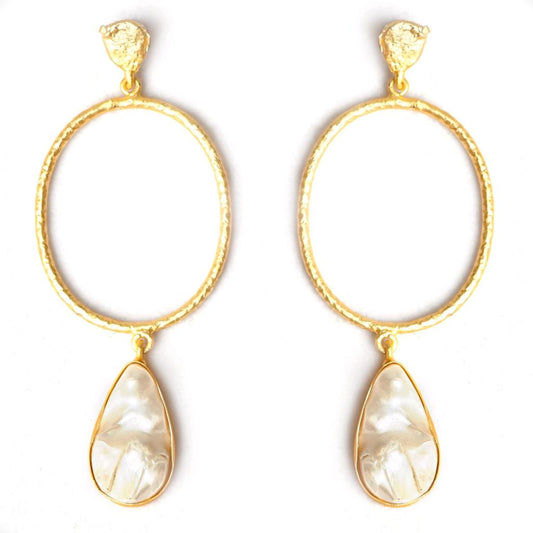 Eva (Oval) Baroque Pearl Statement Earrings