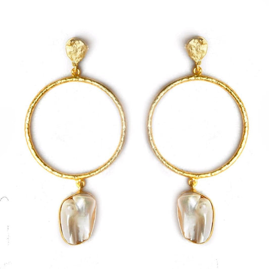 Eva (Round) Baroque Pearl Statement Earrings