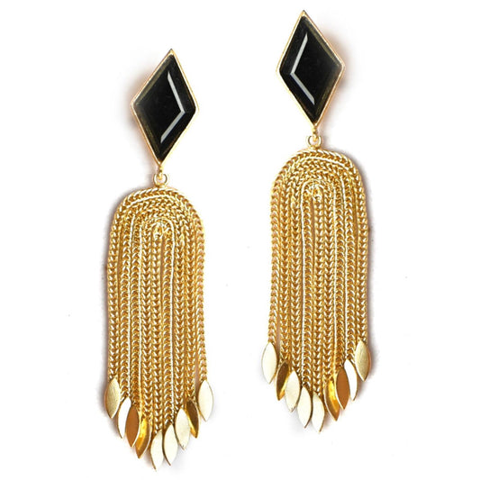 Olivia (Black Onyx) Statement Earrings