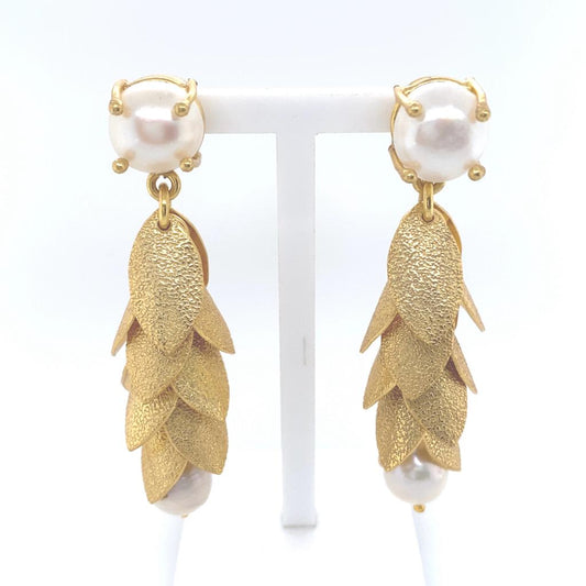 Rose (Freshwater Pearl Claw) Statement Earrings