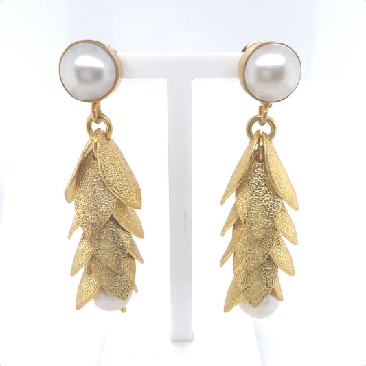 Rose (Freshwater Pearl Collar) Statement Earrings