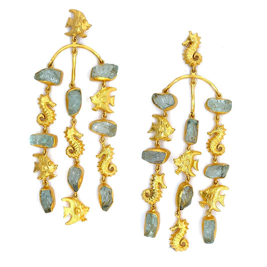 Ariel (Aquamarine) Statement Earrings