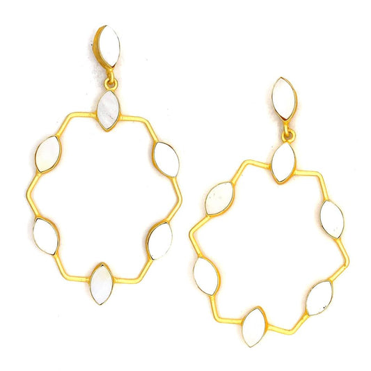 Tyra (Mother of Pearl) Statement Earrings