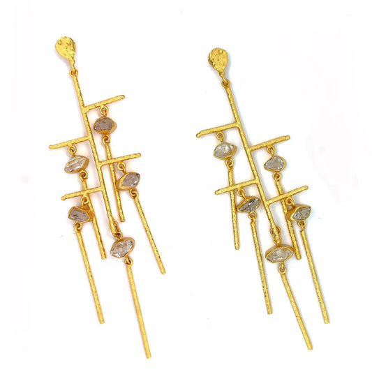Piper (Herkimer Diamond) Statement Earrings