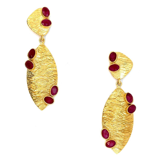 Zava (Ruby Red) Statement Earrings