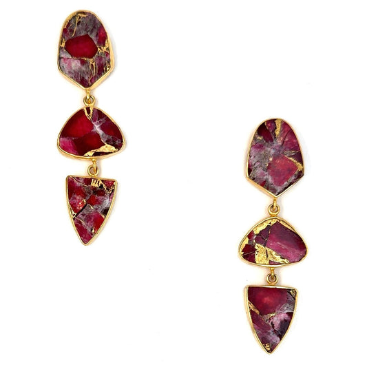 Mojave (Ruby Red) Statement Earrings