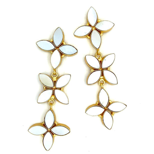 Sofi - 3 Tier (Mother of Pearl) Statement Earrings